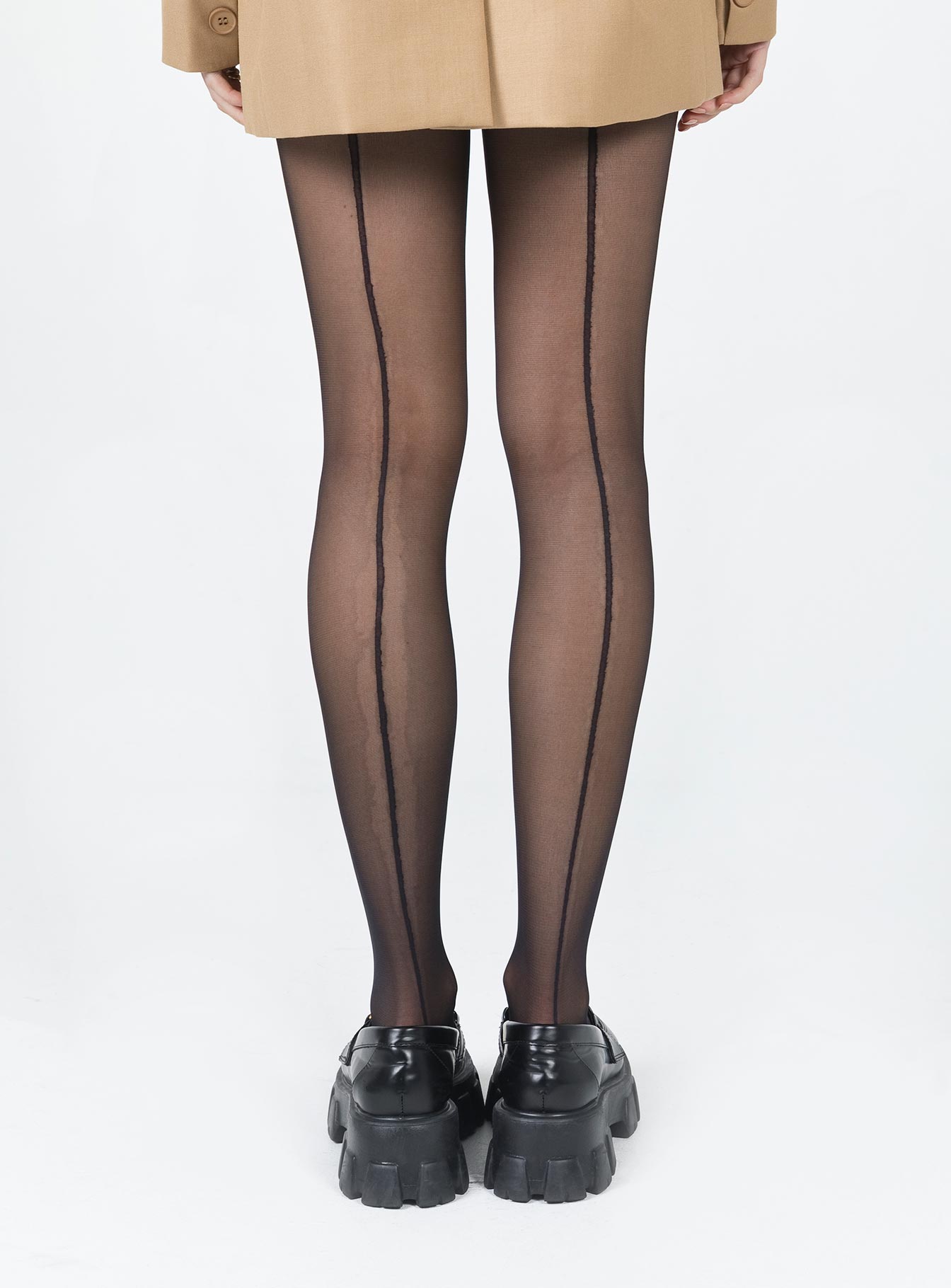 Black stockings 100% nylon Delicate sheer material - wear with care  Elasticated waist