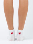 Ayla Heart Socks White
