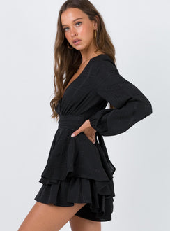 String Of Stars Romper Black