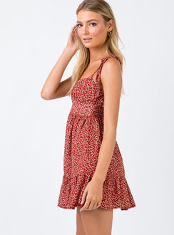 product Princess Polly Square Neck  The Bonnie Mini Dress Maroon