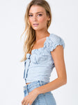 Princess Polly  Elouise Crop Top Blue