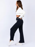 side view of model wearing Princess Polly Majid Pants Black 