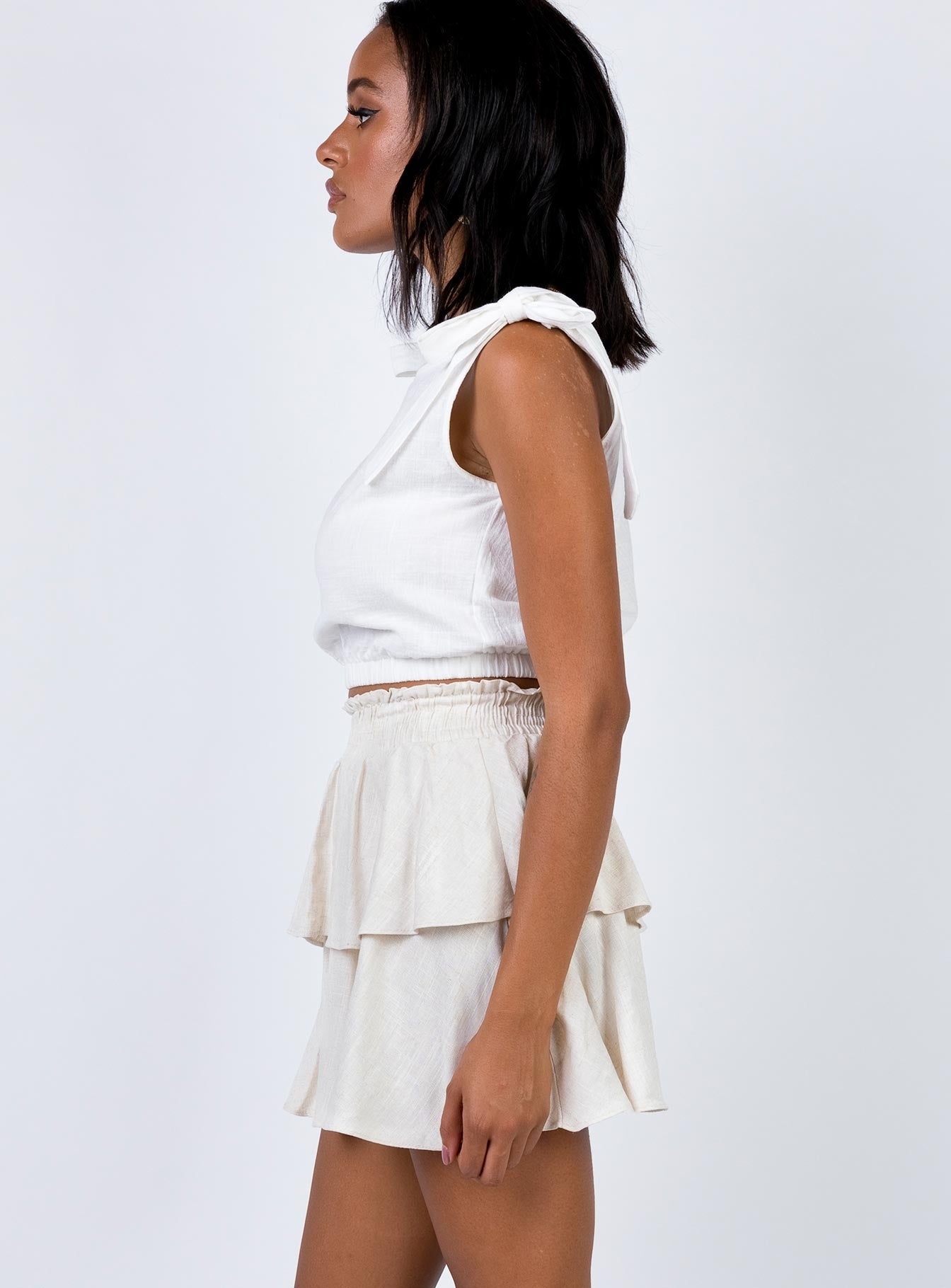 product Greta Mini Skirt Beige Princess Polly  Mini Skirts 