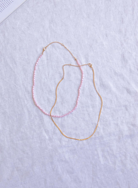 In The Zone Necklace Set Pink