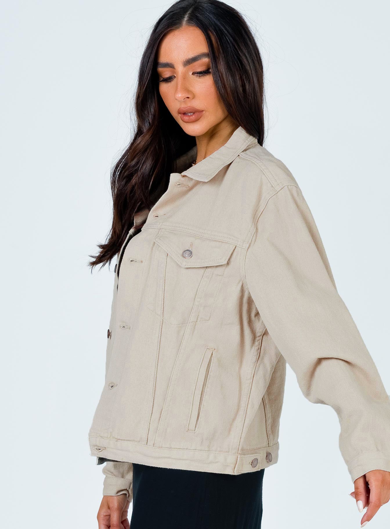 Western Denim Jacket Beige