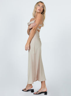 product Princess Polly Square Neck  Lillie Midi Dress Beige