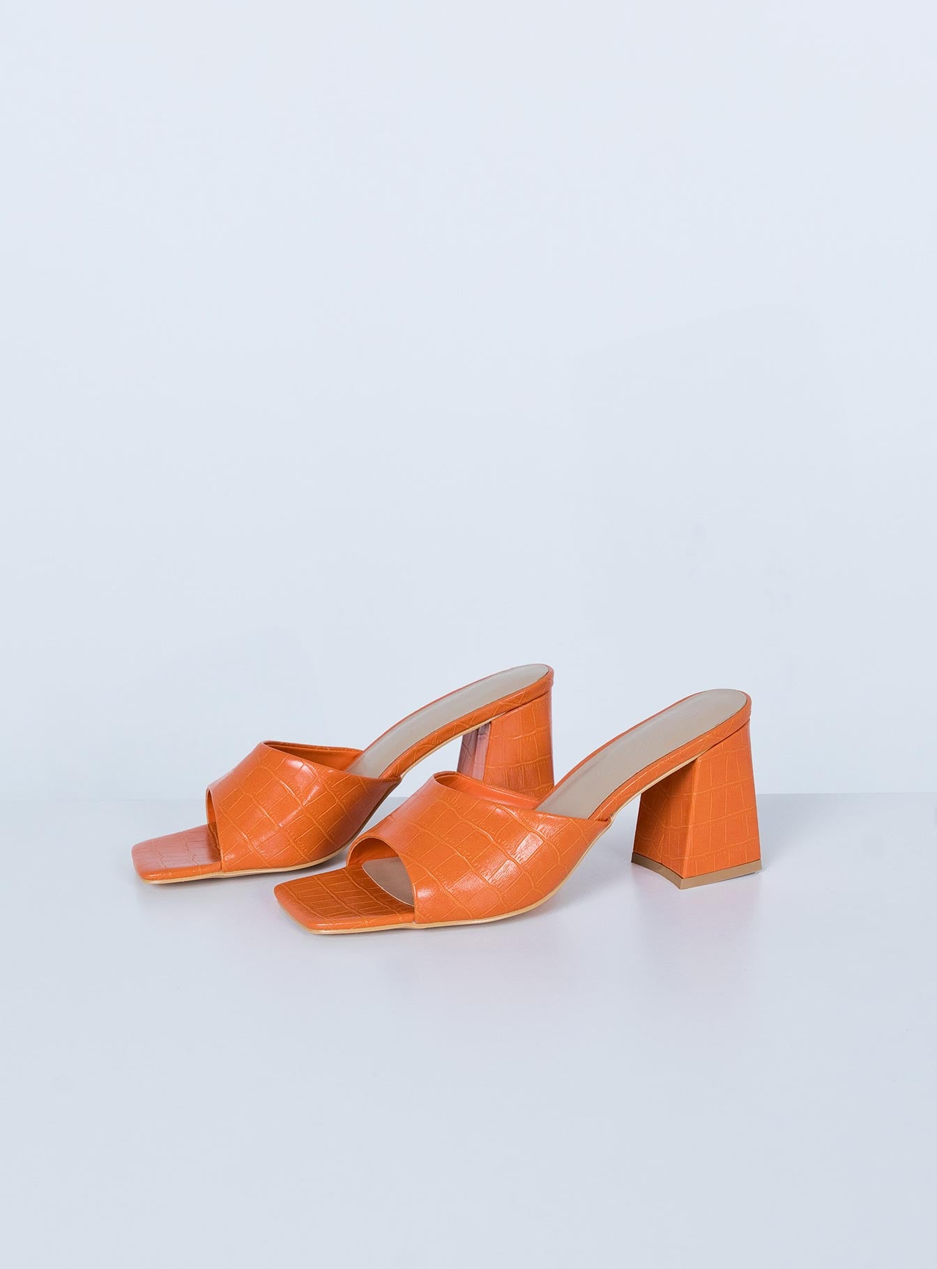 Sunset Boulevard Heels Orange Croc