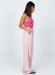 side view of model wearing Princess Polly Archer Pants Pink 