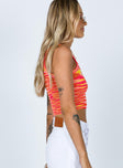 back view of model wearing Princess Polly Leo Knit Top Orange 