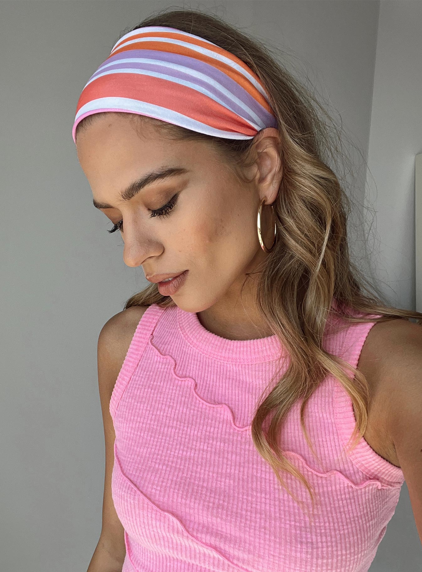 Headband  Princess Polly Exclusive Stripe print  Elasticised design  Fully lined 