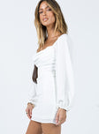 Princess Polly Cowl Neck  Lillie Long Sleeve Mini Dress White Tall