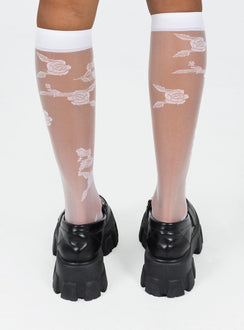 Socks Sheer design Floral print Good stretch