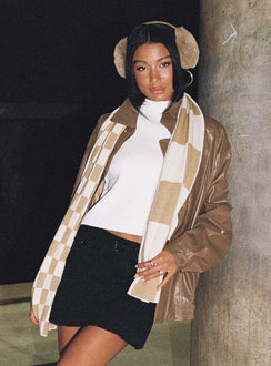 Scarf Soft knit material  Check print  Good stretch 