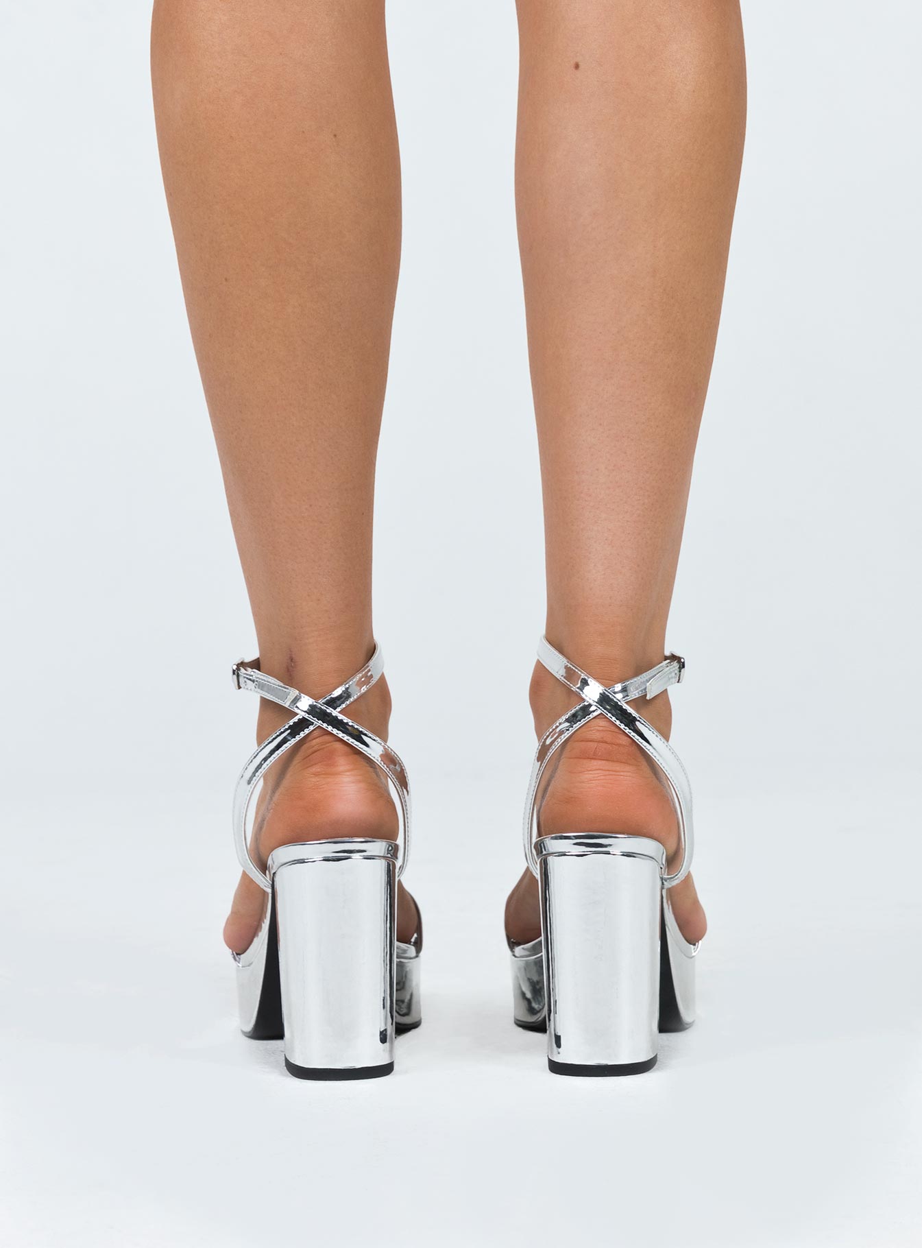 Chrome block heels best sale