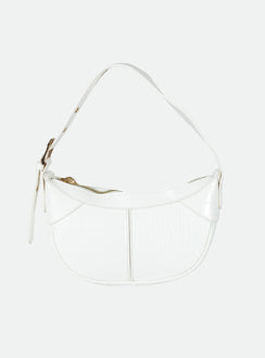 Shoulder bag Faux croc leather Adjustable shoulder strap Gold-toned hardware Zip fastening Flat base