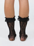 Socks Princess Polly Exclusive Lace design Semi sheer  Ruffle ankle Elasticated