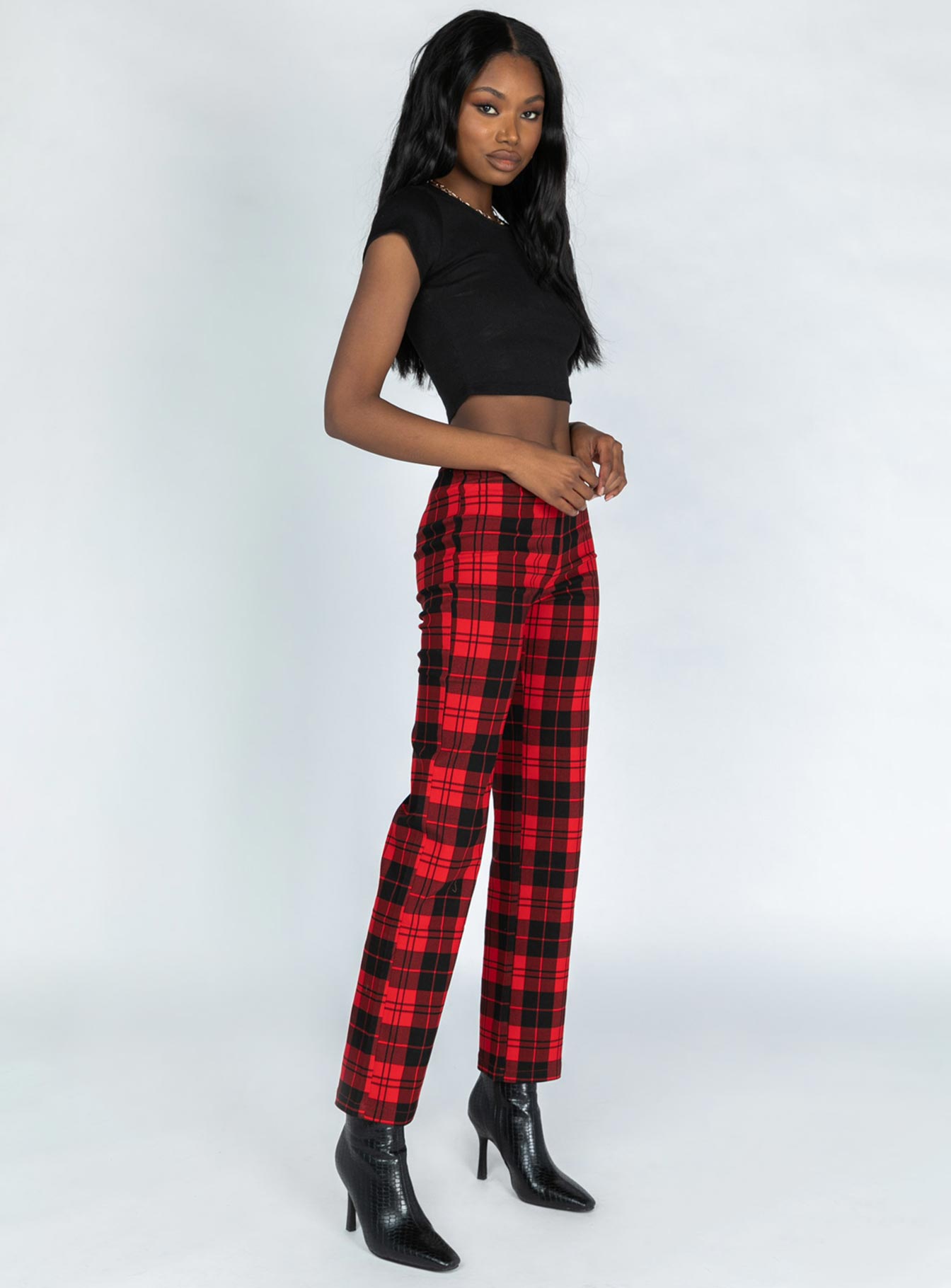 product Princess Polly Low Rise Pants Low Rise Pants High Waisted Pants  Zara Pant Red Check