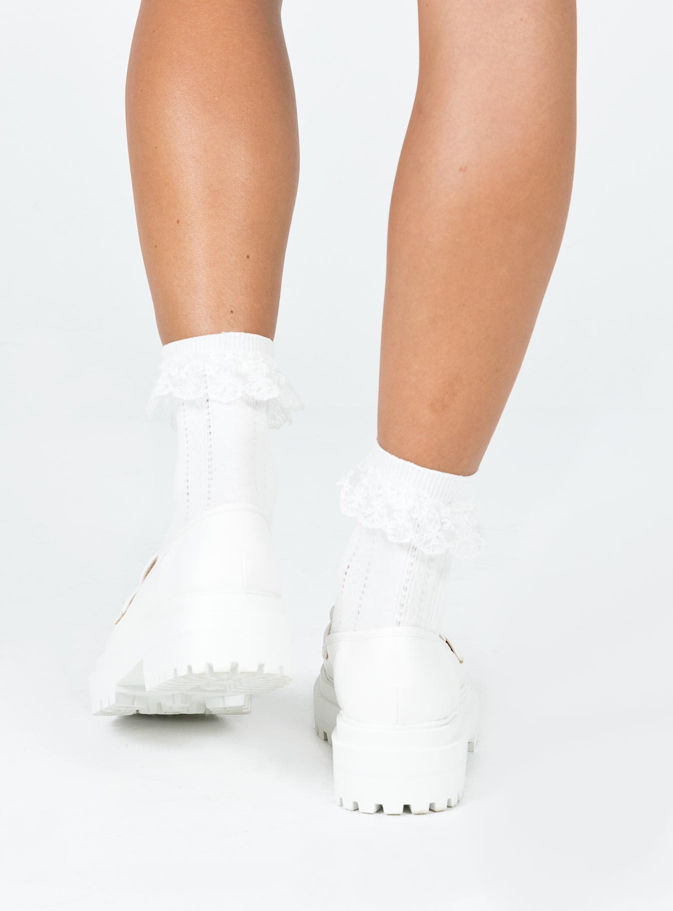 Loafers Princess Polly Exclusive Upper & lining 100% TPU  Outsole 100% TPR Faux leather material  Rounded toe Platform base  Treaded sole 