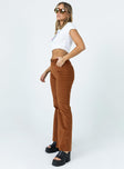 side view of model wearing Princess Polly Nadia Pants Brown 