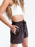 Mary Linen Shorts Brown