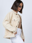 Western Cord Jacket Beige