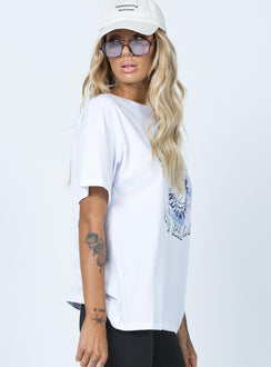 product Princess Polly Sleeveless Crew Neck  Quarterback Tee White