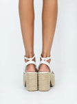 Gianni Espadrille Platform Heels White