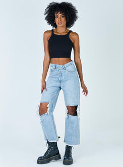 product Princess Polly Sleeveless Square Neck  Wild Eyes Tank Top Black