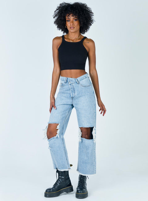 product Princess Polly Sleeveless Square Neck  Wild Eyes Tank Top Black