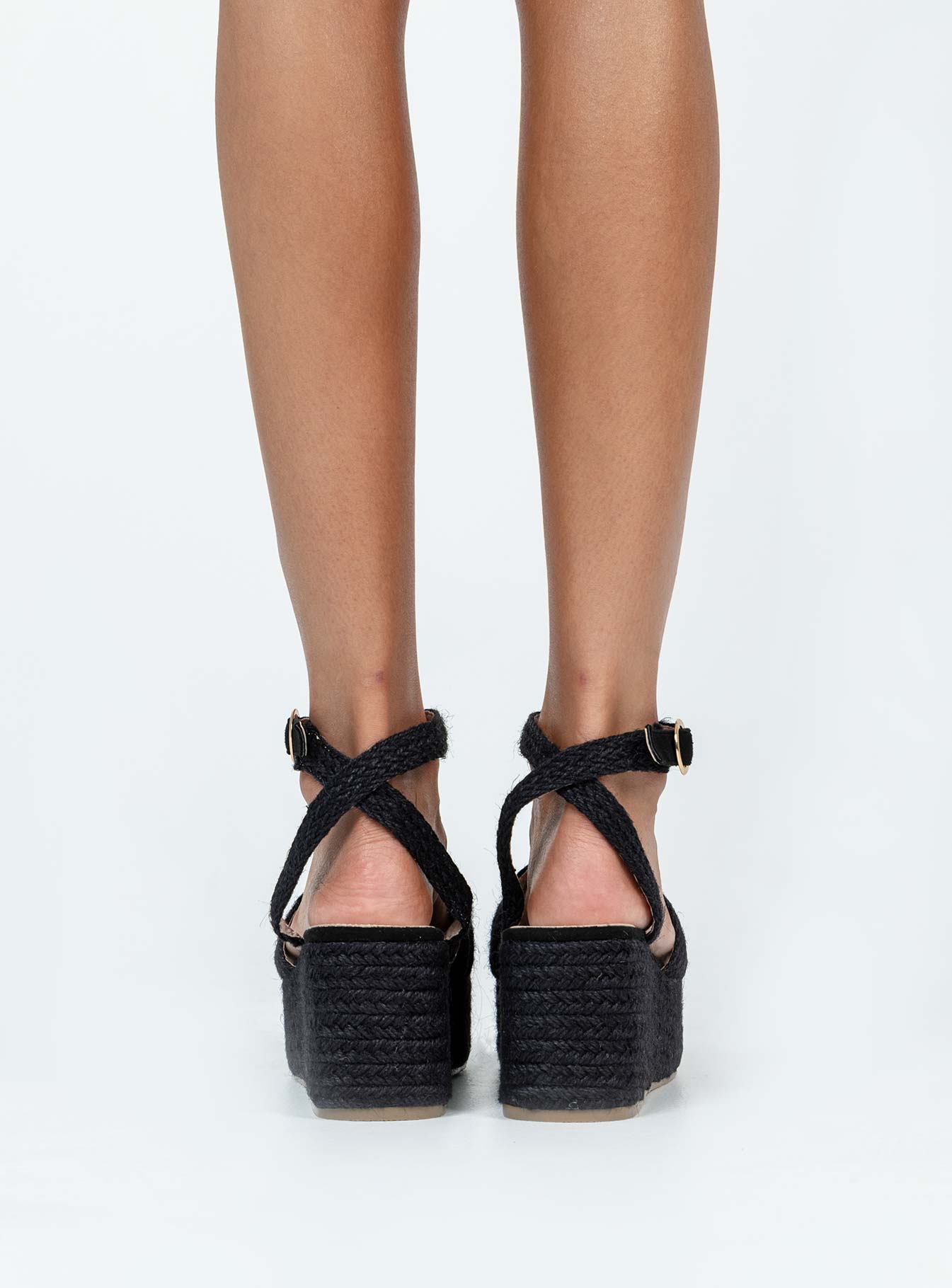 Tavo Espadrille Platform Sandals Black