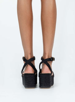 Tavo Espadrille Platform Sandals Black