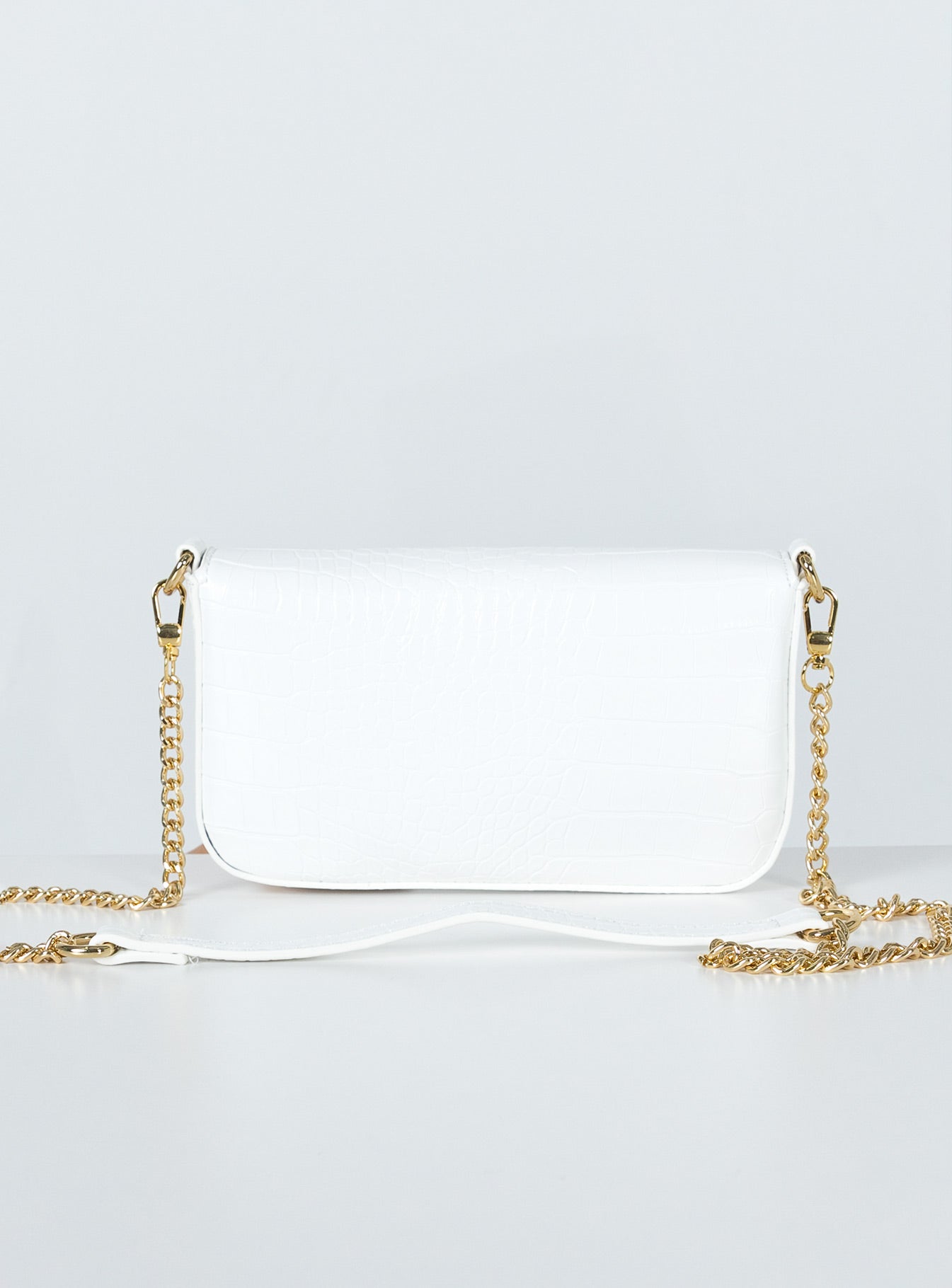 Peta & Jain Munroe Crossbody Bag White Croc