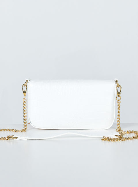 Peta & Jain Munroe Crossbody Bag White Croc
