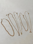 Necklace Three drop charms Gold-toned Lobster clasp fastening