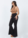 side view of model wearing Princess Polly Carolina Pants Black 