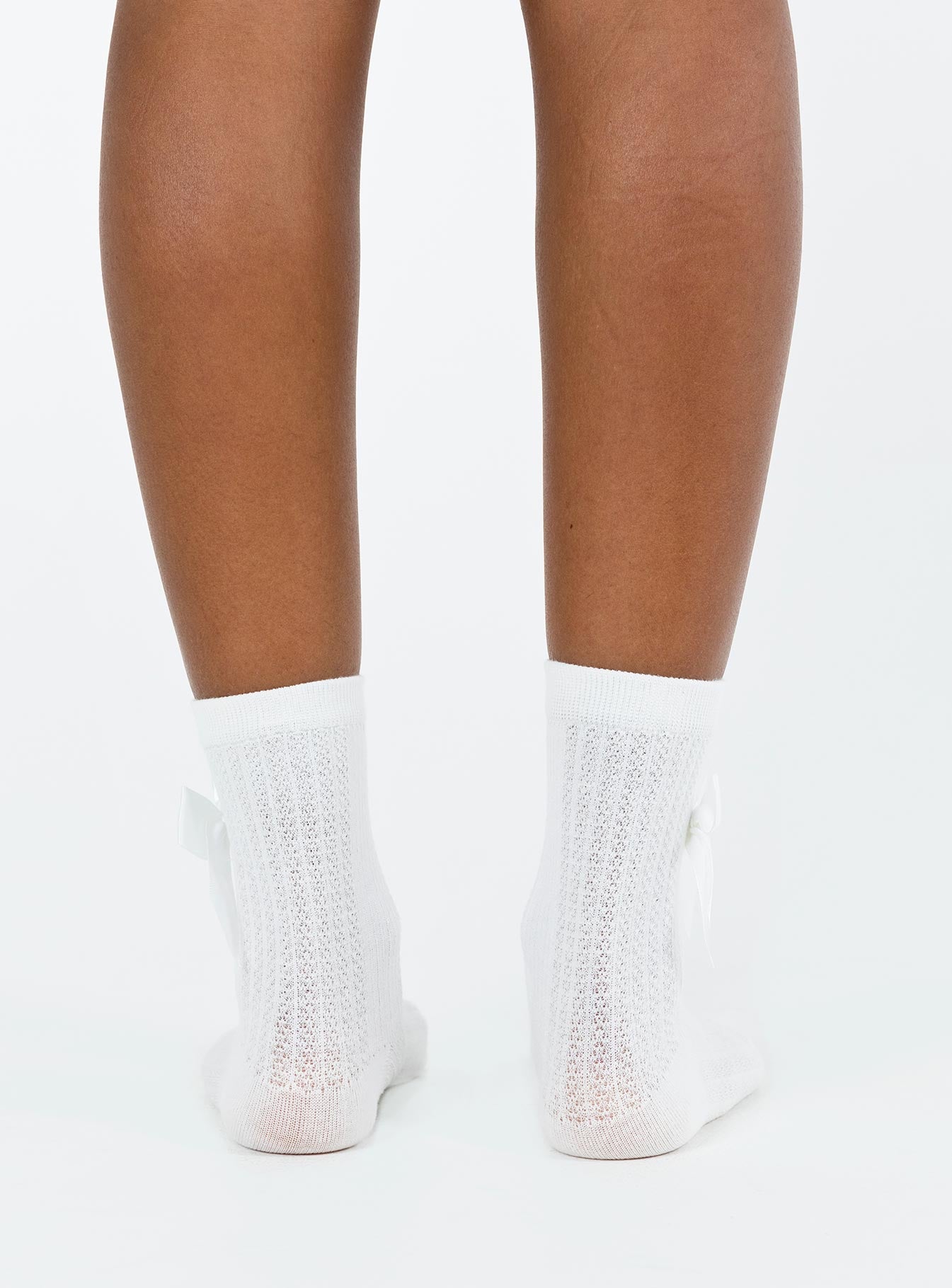 White socks Delicate knit material  Bow detail Good stretch   OSFM Hand wash only 