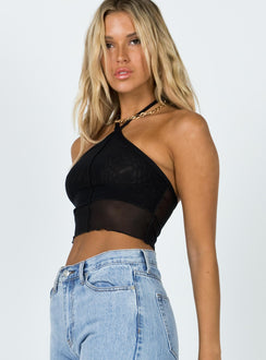 side view of model wearing Princess Polly Katie Top Black 