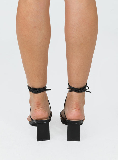 Heels Heels Squared toe Ankle wrap fastening Shaved heel