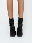 Highway Satin Ankle Boots Black