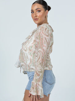 side view of model wearing Princess Polly Lucia Shirt Multi 