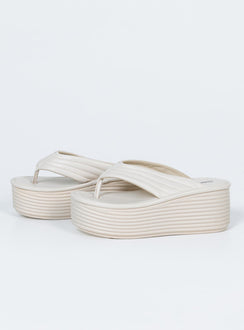 Lola Platform Sandals Beige
