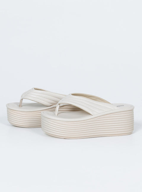 Lola Platform Sandals Beige