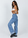 product Princess Polly High Waisted  Ollie Straight Leg Jean Mid Wash Denim