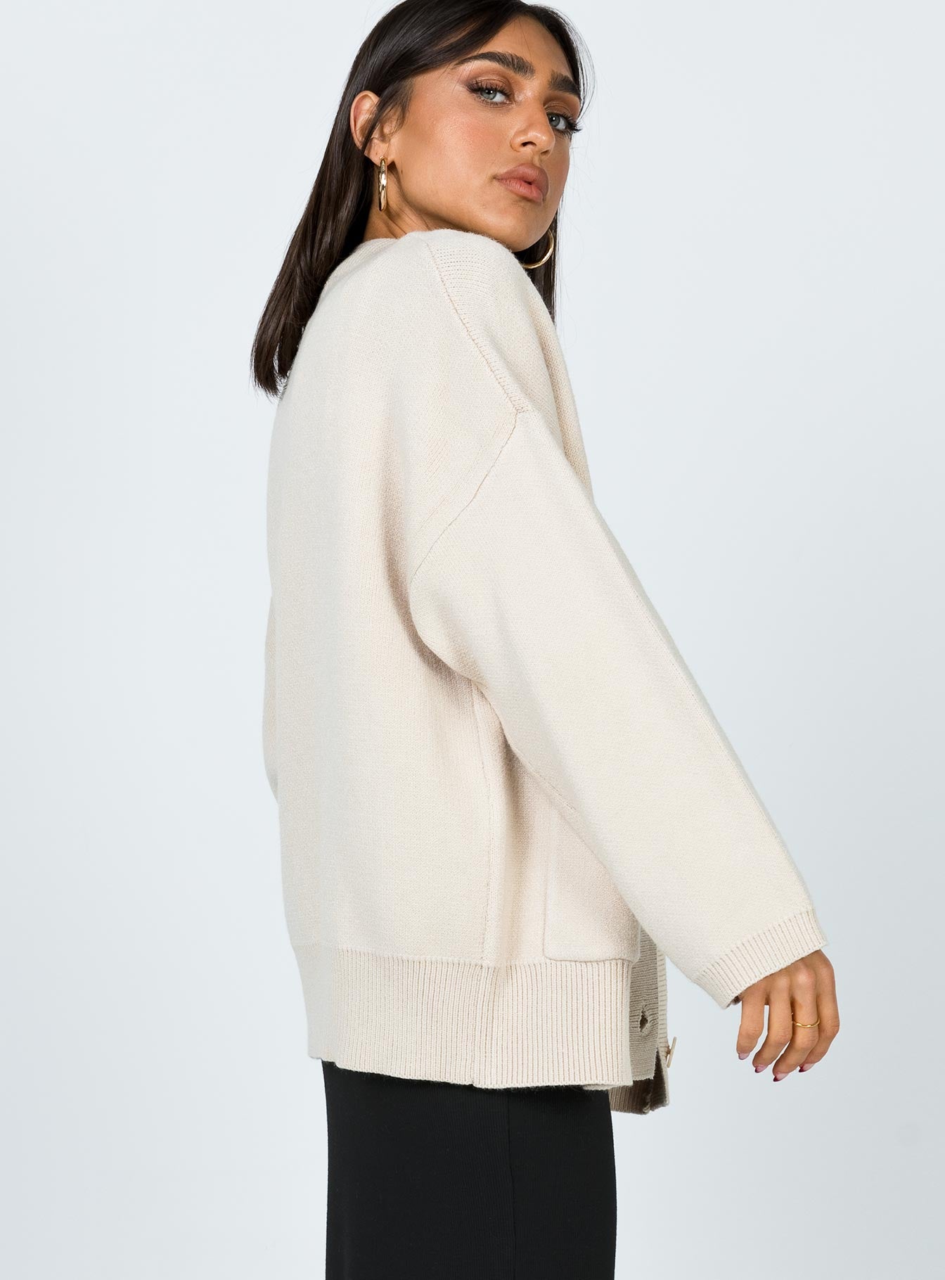 product Burke Cardigan Cream Princess Polly  Cropped 