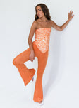 front view of model wearing Princess Polly Boogie Pants Orange 