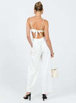 product Princess Polly High Waisted Pants  Mathea Plisse Pants Ivory