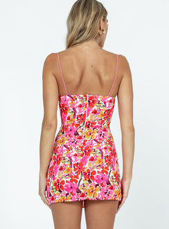 product Princess Polly Asymmetric Neckline  Innes Mini Dress Pink Floral