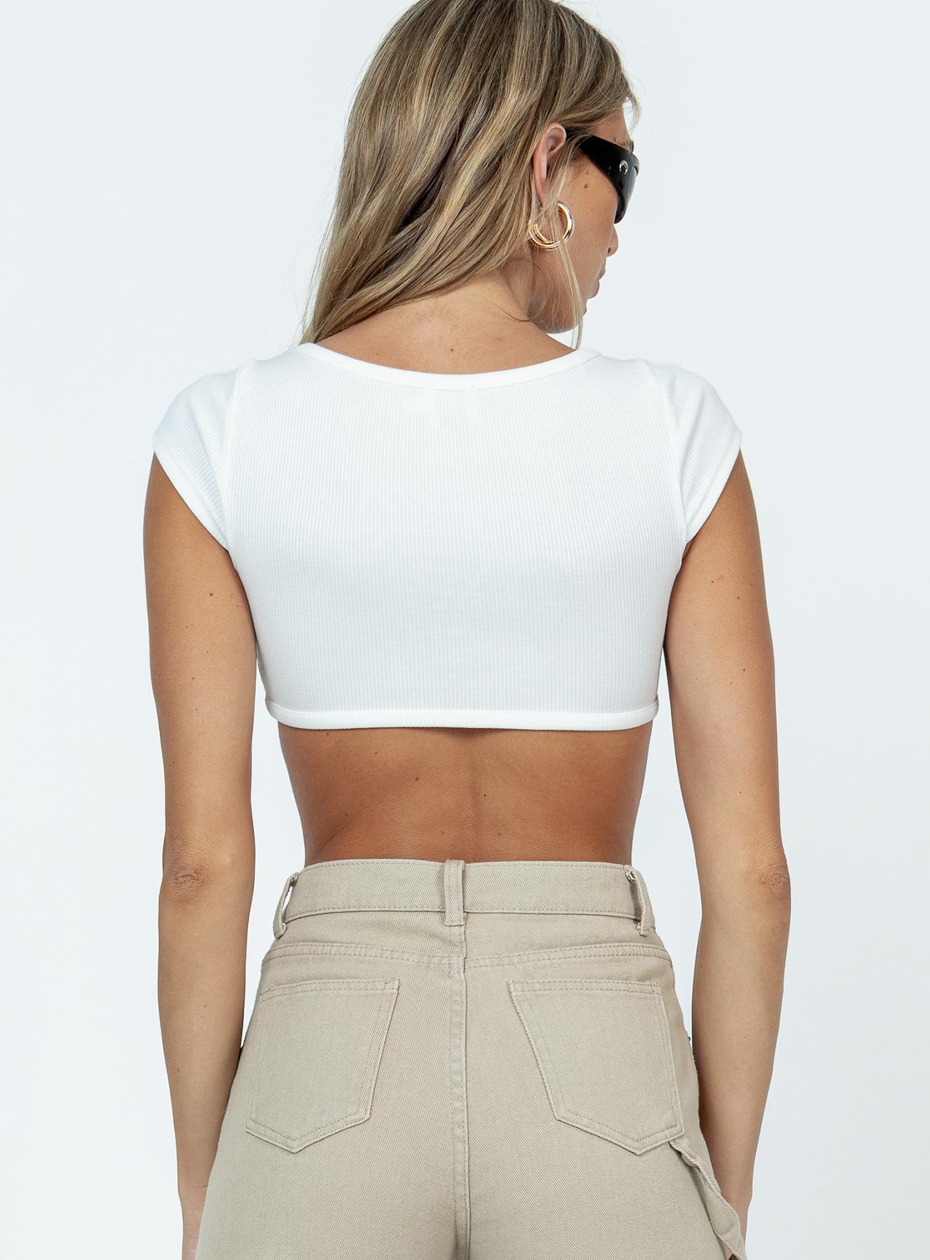 product Princess Polly Short Sleeves Square Neck  Desmond Top White