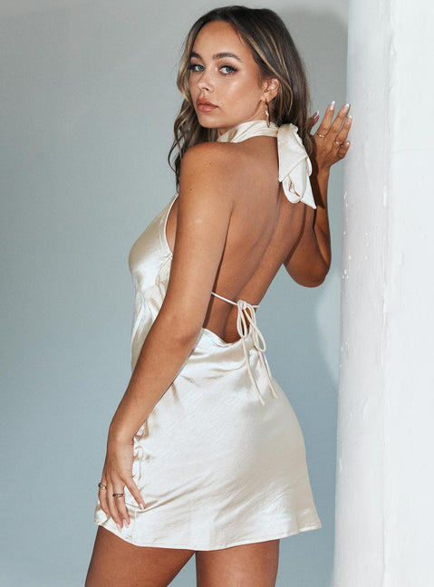 product Princess Polly Asymmetric Neckline  Judy Mini Dress Champagne