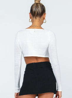 back view of model wearing Princess Polly Reeves Top White 